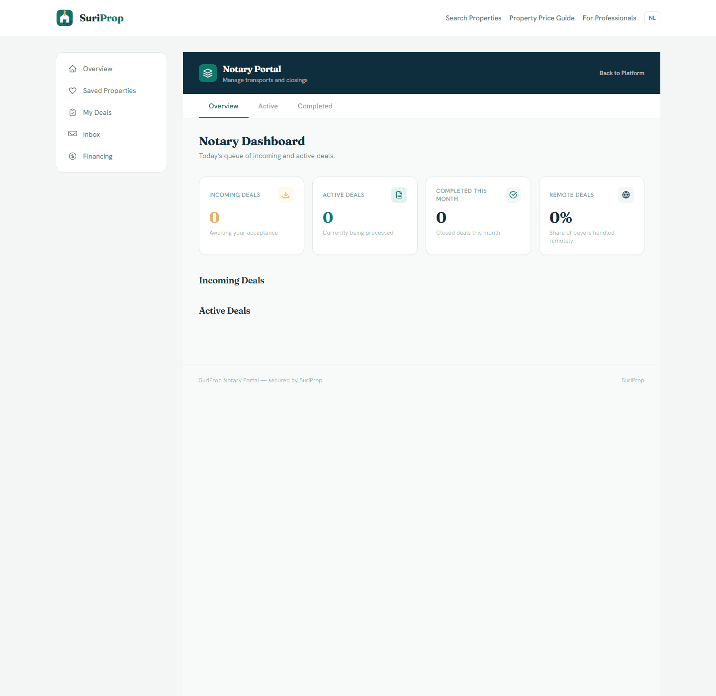 Notary dashboard